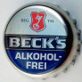 Kronkorken Beck's Deutschland 2012 2010er silber BECK`S ALKOHOLFREI REG. TM.