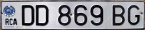 Nummernschilder / Kfz-Kennzeichen Zentralafrikanische Republik 2007 2000er