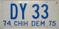 Nummernschilder / Kfz-Kennzeichen Mexiko 1974 1970er Chihuahua 