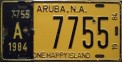 Nummernschilder / Kfz-Kennzeichen Aruba 1984 1980er Aruba