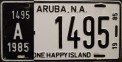 Nummernschilder / Kfz-Kennzeichen Aruba 1985 1980er Aruba