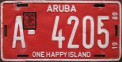 Nummernschilder / Kfz-Kennzeichen Aruba 1989 1980er Aruba