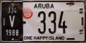 Nummernschilder / Kfz-Kennzeichen Aruba 1988 1980er Aruba