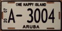 Nummernschilder / Kfz-Kennzeichen Aruba 2007 2000er Aruba