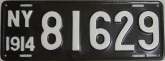 Nummernschilder / Kfz-Kennzeichen USA 1914 1910er New York NY