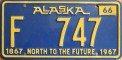 Nummernschilder / Kfz-Kennzeichen USA 1966 1960er Alaska AK