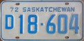 Nummernschilder / Kfz-Kennzeichen Kanada 1972 1970er Saskatchewan