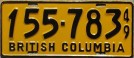 Nummernschilder / Kfz-Kennzeichen Kanada 1949 1940er British Columbia