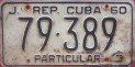 Nummernschilder / Kfz-Kennzeichen Kuba 1960 1960er