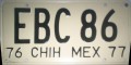 Nummernschilder / Kfz-Kennzeichen Mexiko 1976 1970er Chihuahua