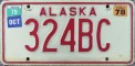 Nummernschilder / Kfz-Kennzeichen USA 1976 1970er Alaska AK