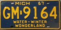 Nummernschilder / Kfz-Kennzeichen USA 1967 1960er Michigan MI
