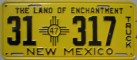 Nummernschilder / Kfz-Kennzeichen USA 1947 1940er New Mexico NM