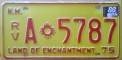 Nummernschilder / Kfz-Kennzeichen USA 1975 1970er New Mexico NM