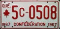 Nummernschilder / Kfz-Kennzeichen Kanada 1967 1960er Quebec