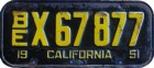 Nummernschilder / Kfz-Kennzeichen USA 1951 1950er California CA