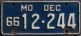 Nummernschilder / Kfz-Kennzeichen USA 1966 1960er Missouri MO