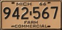 Nummernschilder / Kfz-Kennzeichen USA 1966 1960er Michigan MI