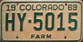 Nummernschilder / Kfz-Kennzeichen USA 1969 1960er Colorado CO