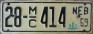Nummernschilder / Kfz-Kennzeichen USA 1969 1960er Nebraska NE