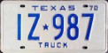 Nummernschilder / Kfz-Kennzeichen USA 1970 1970er Texas TX