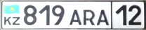 Nummernschilder / Kfz-Kennzeichen Kasachstan 2012 2010er