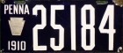 Nummernschilder / Kfz-Kennzeichen USA 1910 1910er Pennsylvania PA