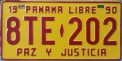 Nummernschilder / Kfz-Kennzeichen Panama 1990 1990er