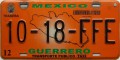 Nummernschilder / Kfz-Kennzeichen Mexiko 2004 2000er Guerrio