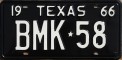 Nummernschilder / Kfz-Kennzeichen USA 1966 1960er Texas TX