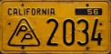 Nummernschilder / Kfz-Kennzeichen USA 1956 1950er California CA