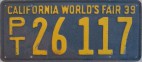 Nummernschilder / Kfz-Kennzeichen USA 1939 1930er california ca
