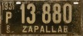 Nummernschilder / Kfz-Kennzeichen Chile 1931 1930er