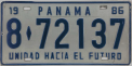 Nummernschilder / Kfz-Kennzeichen Panama 1986 1980er