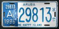 Nummernschilder / Kfz-Kennzeichen Aruba 1996 1990er Aruba