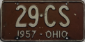 Nummernschilder / Kfz-Kennzeichen USA 1957 1950er Ohio OH