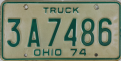 Nummernschilder / Kfz-Kennzeichen USA 1974 1970er Ohio OH