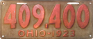 Nummernschilder / Kfz-Kennzeichen USA 1923 1920er Ohio OH
