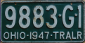 Nummernschilder / Kfz-Kennzeichen USA 1947 1940er Ohio OH