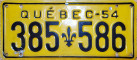 Nummernschilder / Kfz-Kennzeichen Kanada 1958 1950er Quebec