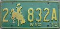 Nummernschilder / Kfz-Kennzeichen USA 1970 1970er Wyoming WY