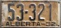 Nummernschilder / Kfz-Kennzeichen Kanada 1932 1930er Alberta