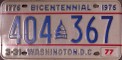 Nummernschilder / Kfz-Kennzeichen USA 1975 1970er District of Columbia DC